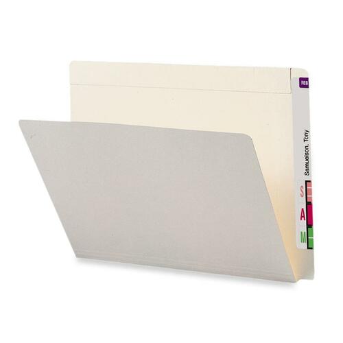 Smead Shelf-Master Straight Tab Cut Letter Recycled End Tab File Folder - 8 1/2" x 11" - 3/4" Expansion - Paper - Ivory - 10% Recycled - 100 / Box