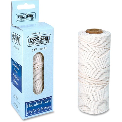 Crownhill Multi-Use Twine - Cotton, Polypropylene - 328 ft (99974.40 mm) Length - White - Strapping & Twines - CWH026144