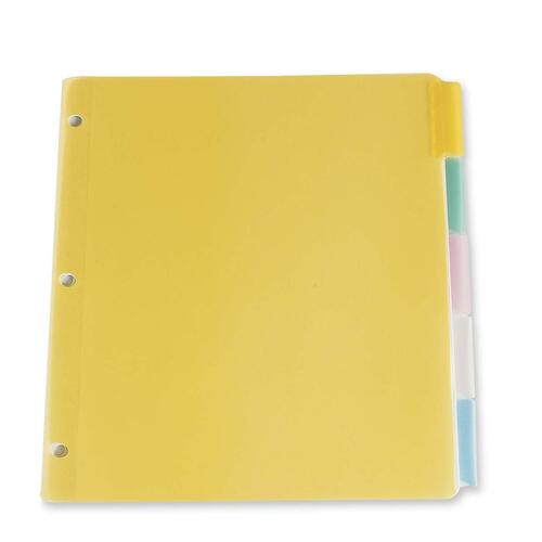 Esselte Poly Divider Page Without Pockets - 5 Tab(s) - 8.50" Divider Width x 11" Divider Length - Letter - 3 Hole Punched - Assorted Tab(s) - 1 / Set = OXF31451