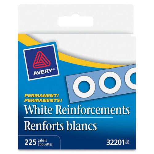 Avery® Hole Reinforcement Label - Ring Binder - Rectangular - White - Polyvinyl - 225 / Box