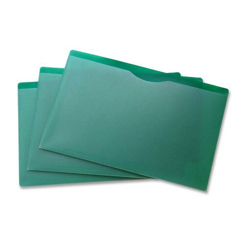VLB Legal File Jacket - 14 1/2" x 10" - 1" Expansion - Poly - Clear, Green - 5 / Pack - Poly Jackets - VLB37155