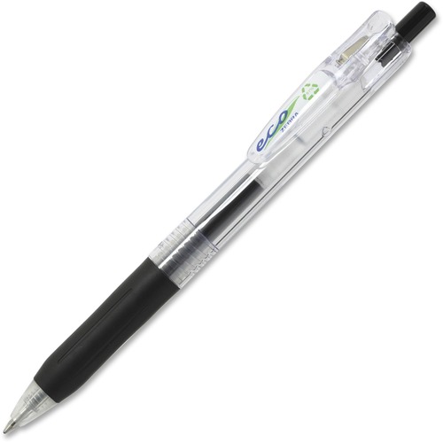 Zebra Pen Sarasa ECO Retractable Gel Pens - Medium Pen Point - Retractable - Black Gel-based Ink - 12/Box