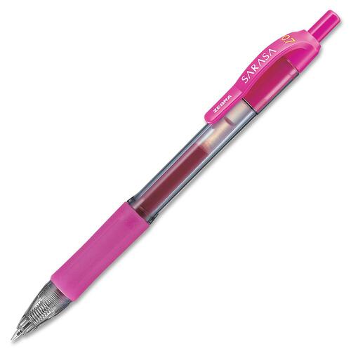 Zebra Pen Sarasa Gel Retractable Pens - Medium Pen Point - 0.7 mm Pen Point Size - Refillable - Retractable - Fuschia Pigment-based Ink - Translucent Barrel - 1 Each - Gel Ink Pens - ZEB46870