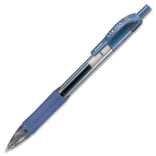 Zebra Pen Sarasa Gel Retractable Pens - Medium Pen Point - 0.7 mm Pen Point Size - Refillable - Retractable - Cobalt Pigment-based Ink - Translucent Barrel - 12/Box