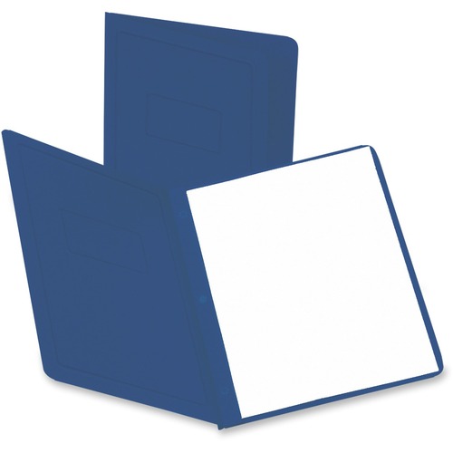 TOPS Letter Recycled Report Cover - 1/2" Folder Capacity - 8 1/2" x 11" - 3 Fastener(s) - Leatherette - Blue - 10% Recycled - 25 / Box