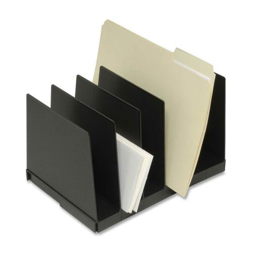Korr Expand-A-File Desktop Organizer - 6 Compartment(s) - 2" (50.80 mm) - 8.5" Height x 12" Width x 8.5" Depth - Desktop - Sturdy - Black - Plastic - 1 / Set - Desktop Organizers - KRR60002