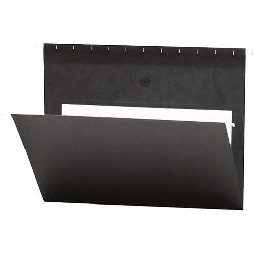 Smead Flex-I-Vision Letter Recycled Hanging Folder - 8 1/2" x 11" - Paper - Black - 10% Recycled - 25 / Box