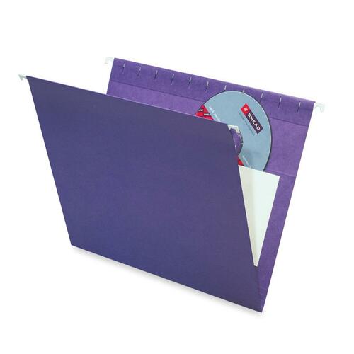 Smead Flex-I-Vision Letter Recycled Hanging Folder - 8 1/2" x 11" - Paper - Purple - 10% Recycled - 25 / Box