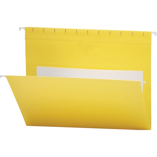 Smead Flex-I-Vision Letter Recycled Hanging Folder - 8 1/2" x 11" - Paper - Yellow - 10% Recycled - 25 / Box