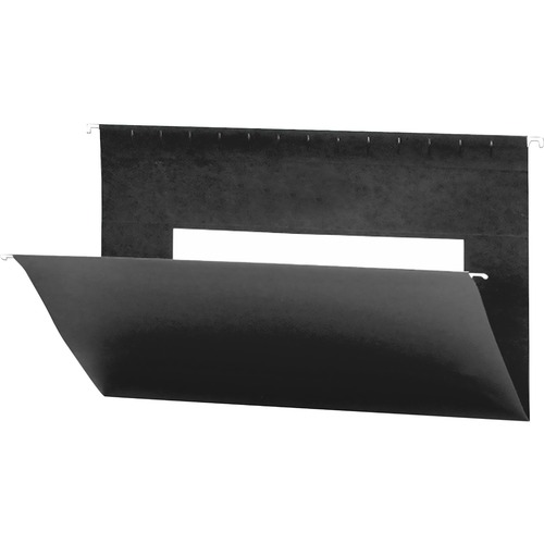 Smead Flex-I-Vision Legal Recycled Hanging Folder - 9 1/2" x 14 5/8" - Paper - Black - 25 / Box