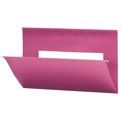 Smead Flex-I-Vision Legal Recycled Hanging Folder - 9 1/2" x 14 5/8" - Paper - Dark Pink - 10% Recycled - 25 / Box