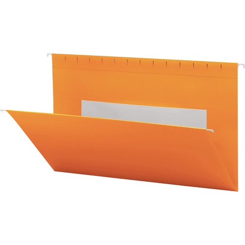 Smead Flex-I-Vision Legal Recycled Hanging Folder - 9 1/2" x 14 5/8" - Paper - Orange - 10% Recycled - 25 / Box - Color Hanging Folders - SMD64485