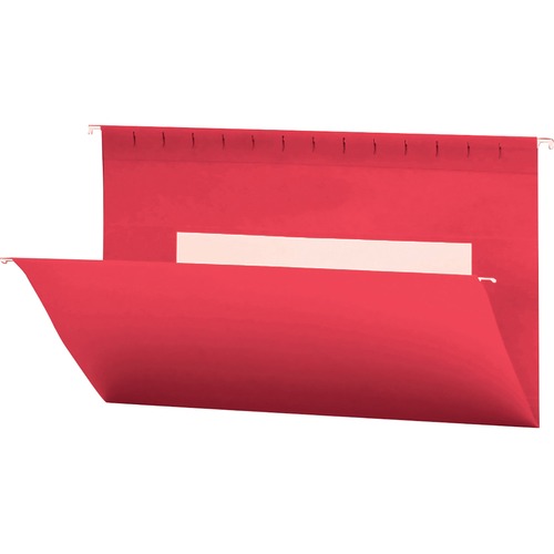 Smead Flex-I-Vision Legal Recycled Hanging Folder - 9 1/2" x 14 5/8" - Paper - Red - 10% Recycled - 25 / Box