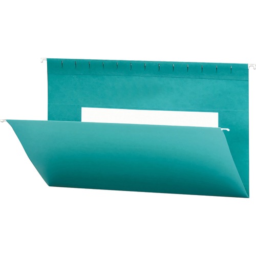 Smead Flex-I-Vision Legal Recycled Hanging Folder - 9 1/2" x 14 5/8" - Paper - Teal - 10% Recycled - 25 / Box