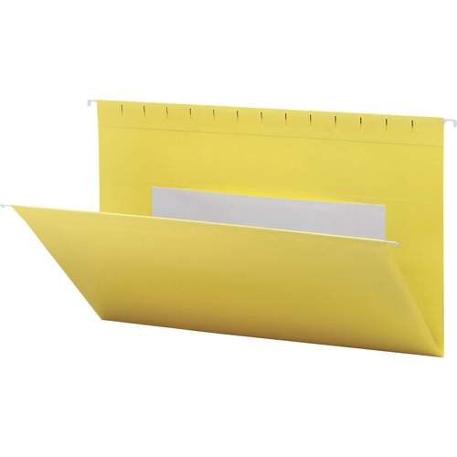 Smead Flex-I-Vision Legal Recycled Hanging Folder - 9 1/2" x 14 5/8" - Paper - Yellow - 10% Recycled - 25 / Box - Color Hanging Folders - SMD64491