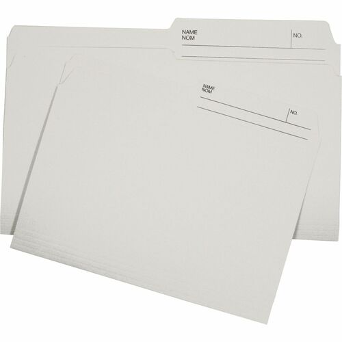 Hilroy 1/2 Tab Cut Legal Recycled Top Tab File Folder - 8 1/2" x 14" - Ivory - 10% Recycled - 100 / Box = HLR65269