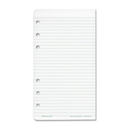 Day-Timer Multipurpose Lined Organizer Pages - 3 3/4" x 6 3/4" Sheet Size - White - Portable - 1 / Pack - Organizer Refills - DTM68404