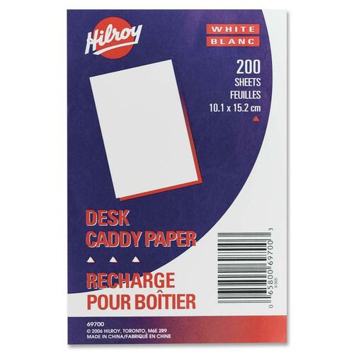 Hilroy Desk Caddy Paper - 200 Sheets - Plain - 4" x 6" - White Paper - 200 / Pack - Filler Papers - HLR69700