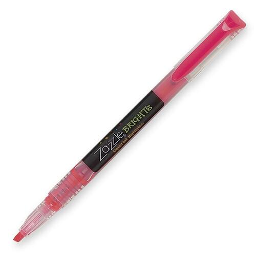 Zebra Pen Zazzle Bright Liquid Ink Highlighter - Chisel Marker Point Style - Red Water Based Ink - 1 / Box