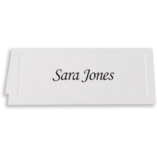 First Base Overtures Embossed Traditional Place Card - 4 1/4" x 1 4/5" - 65 lb Basis Weight - 60 / Pack = FST71413