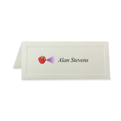 First Base Overtures Embossed Traditional Place Card - 4 1/8" x 1 4/5" - 65 lb Basis Weight - 60 / Pack = FST71414