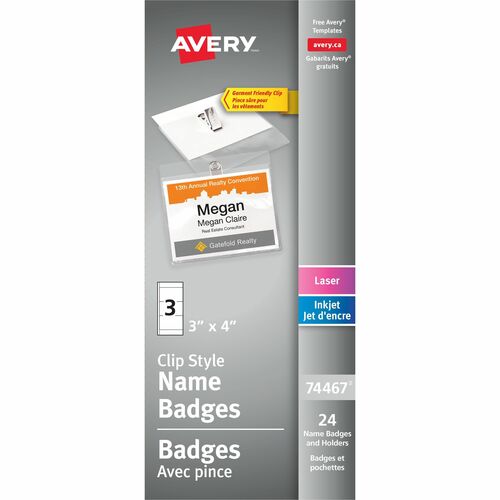 Avery® 74467 Laser/Inkjet Badge Insert - 24 / Pack