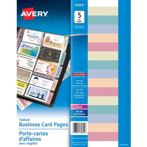 Avery® Business Card Holder Page - 8.50" (215.90 mm) Width x 11" (279.40 mm) Length