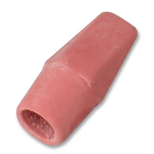 Dixon Wedge Pencil Cap Eraser - Pink - Wedge - 25 / Box - Non-toxic - Erasers - DIX79003