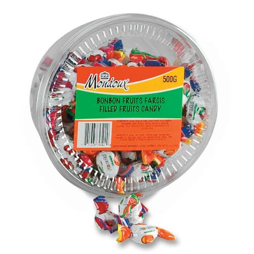 Mondoux Gourmet Fruit Filled Hard Candy - Assorted, Gourmet - Individually Wrapped - 1 Each Per Canister