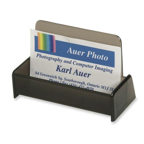 Acme United Desktop Business Card Holder - Plastic - 1 Each - Smoke - Business Card Holders - ACM86000