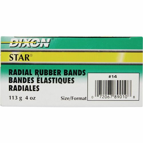 Dixon Star Radial Rubber Band - Size #14 - 1/16"x 2" , 1/4lb (114g) - 1/Box - Latex-free Rubber