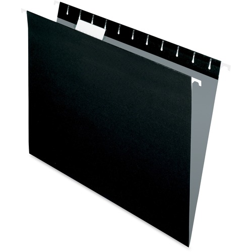 Pendaflex 1/5 Tab Cut Letter Recycled Hanging Folder - 8 1/2" x 11" - Black - 10% Recycled - 25 / Box = PFX91802