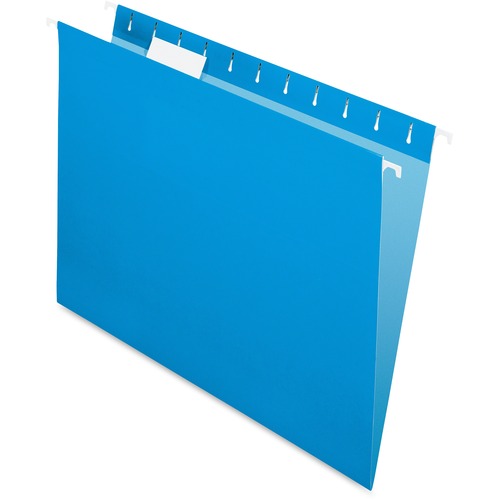 Pendaflex 1/5 Tab Cut Letter Recycled Hanging Folder - 8 1/2" x 11" - Blue - 10% Recycled - 25 / Box = PFX91803