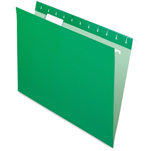 Pendaflex 1/5 Tab Cut Letter Recycled Hanging Folder - 8 1/2" x 11" - Green, Bright Green - 10% Recycled - 25 / Box = PFX91804