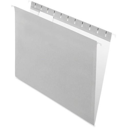 Pendaflex 1/5 Tab Cut Letter Recycled Hanging Folder - 8 1/2" x 11" - Gray - 10% Recycled - 25 / Box = PFX91806