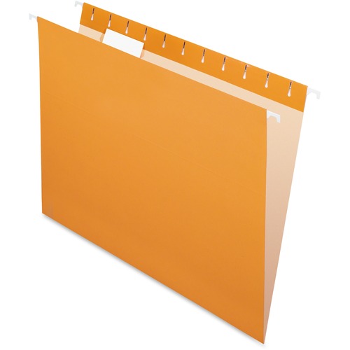 Pendaflex 1/5 Tab Cut Letter Recycled Hanging Folder - 8 1/2" x 11" - Orange - 10% Recycled - 25 / Box = PFX91808