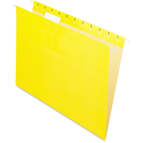Pendaflex 1/5 Tab Cut Letter Recycled Hanging Folder - 8 1/2" x 11" - Yellow - 10% Recycled - 25 / Box = PFX91813