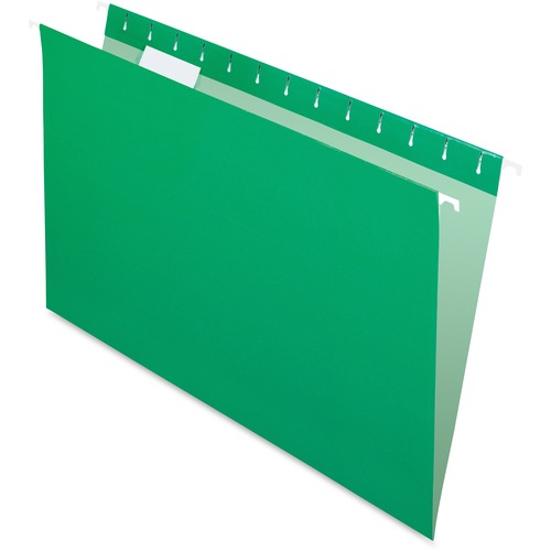 Pendaflex 1/5 Tab Cut Legal Recycled Hanging Folder - 8 1/2" x 14" - Bright Green - 10% Recycled - 25 / Box = PFX91834