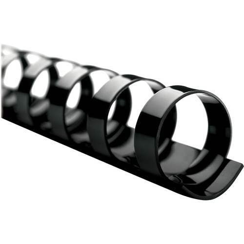 GBC CombBind Binding Spines - 2" Maximum Capacity - 500 x Sheet Capacity - 19 x Rings - Round - Black - Plastic - 50 / Box