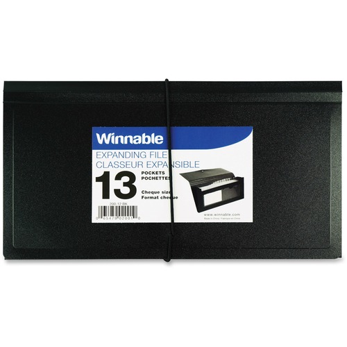 Winnable Letter, Legal Expanding File - 5" x 10" , 8 1/2" x 11" , 8 1/2" x 14" - 13 Pocket(s) - Polypropylene - Blue - 1 Each - Expanding Files - WNN20012BK