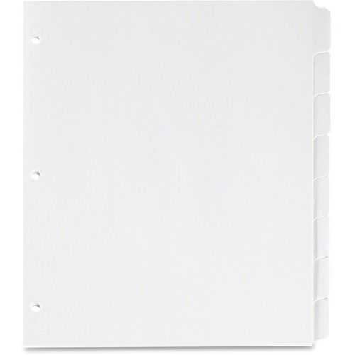 Oxford Plain Tab Loose Leaf Index Divider - 8 Tab(s) - 8.50" (215.90 mm) Divider Width x 11" (279.40 mm) Divider Length - Letter - White Tab(s) - 10% Recycled - 8 / Set