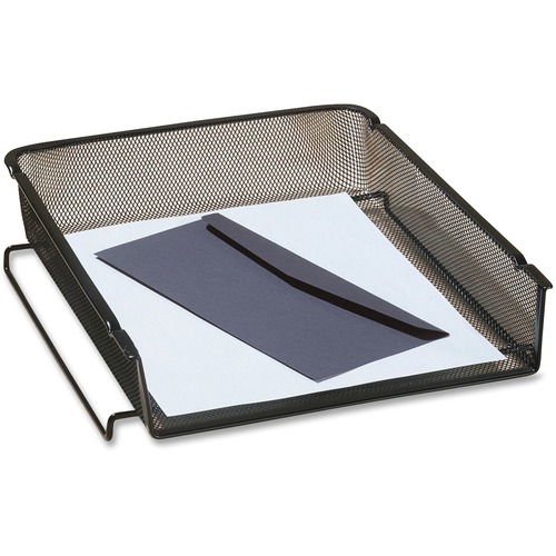 Rolodex Expressions Mesh Front Load Letter Desk Tray - 1 Tier(s) - Desktop - Stackable - Black - Steel - 1 Each
