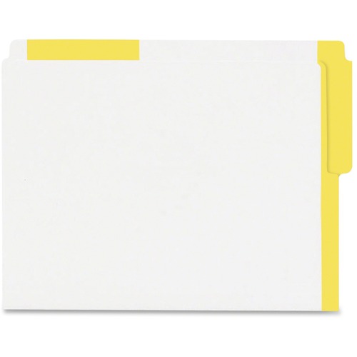 Pendaflex Letter Recycled End Tab File Folder - 8 1/2" x 11" - Yellow - 10% Recycled - 100 / Box - End Tab Folders - PFX413EYLW