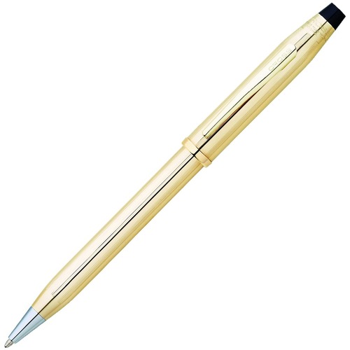 Cross Century II Precious Metals 10K Gold Filled/Rolled Gold Cap Ballpoint Pen - Medium Pen Point - Cone Pen Point Style - Retractable - 1 Each - Fine Writing Pens & Pencils - CRO4502WG