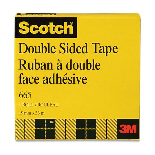 3M Scotch Double-Coated Tape - 36.1 yd (33 m) Length x 0.71" (18 mm) Width - 3" (76.20 mm) Core - Clear - For Attaching, Mounting - 1 Each