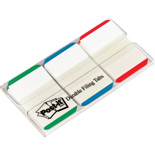 Post-it® Durable Repostionable File Tab - Blue, Green, Red Tab(s) - 1 / Pack