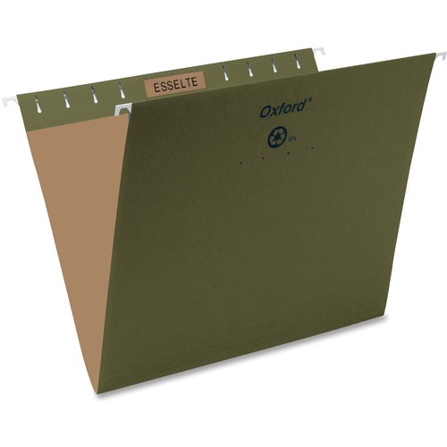 Pendaflex Letter Recycled Hanging Folder - 8 1/2" x 11" - Steel - Green - 90% Recycled - 25 / Box = PFX81600C