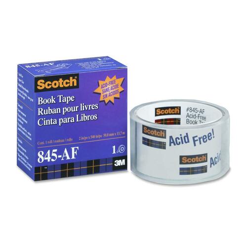3M Scotch Transparent Book Tape - 15 yd (13.7 m) Length x 2" (50.8 mm) Width - 3" Core - 1 Each - Clear - Book Tapes - MMM845200