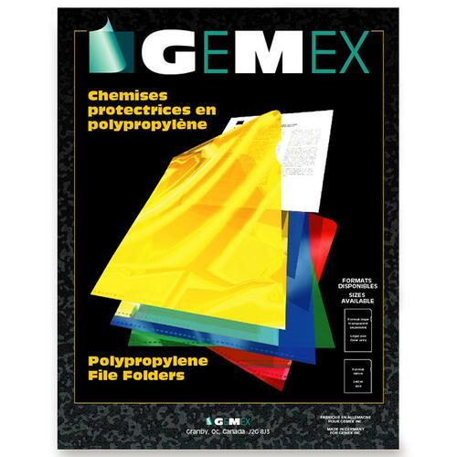 Gemex Letter Storage Folder - 8 1/2" x 11" - Polypropylene - Clear - 10 / Pack