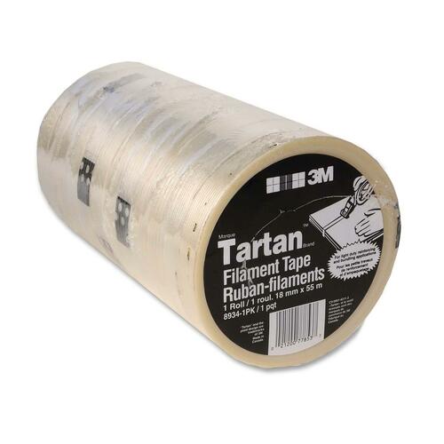 3M Scotch Tartan Filament Tape - 60.1 yd (55 m) Length x 0.71" (18 mm) Width - 3" Core - 1 Each - Filament Tape - MMM893418X55